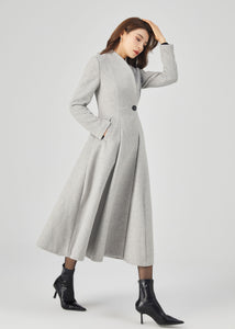 Retro Long Wool Coat, Long Wool Princess Coat C3678