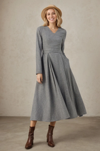 Load image into Gallery viewer, Winter Grey Wool Dress C3679
