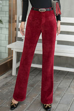 Load image into Gallery viewer, Red Corduroy Pants, High waist Long Corduroy Pants C2547，Size M #CK2101481
