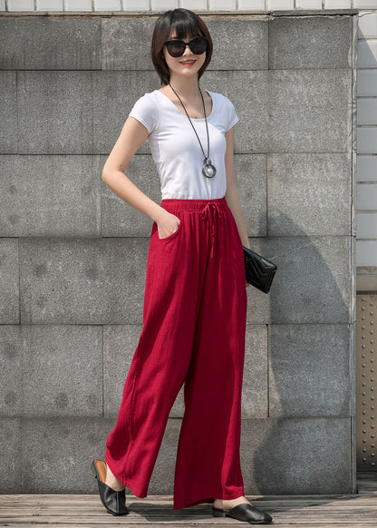 Elastic Waist Drawstring Long Pants C2757