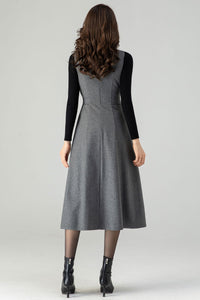 Womens Winter Midi Wool Dress C3618