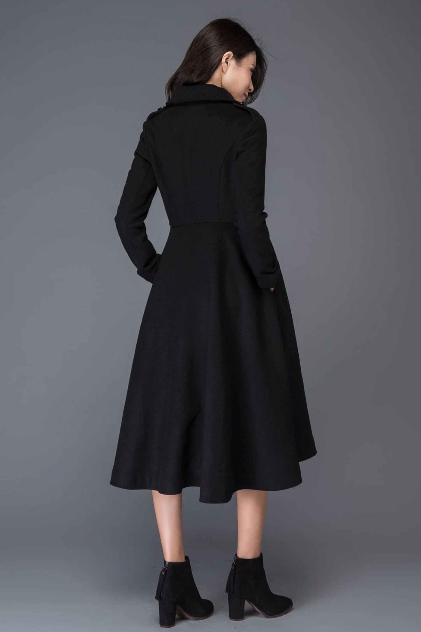 Double Breasted Maxi Wool Coat C1019