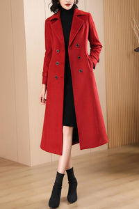 Women's Autumn and winter red plaid coat C4215