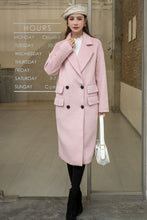 Load image into Gallery viewer, Pink Loose Fitting Wool Coat Women  C2573
