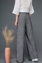 Load image into Gallery viewer, pleated linen womens wide leg pants C1152
