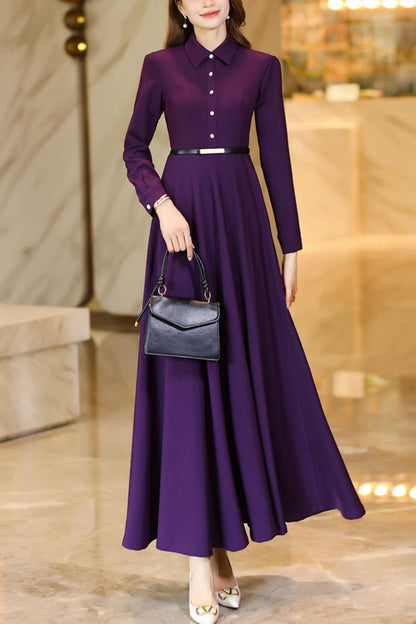 dark purple long sleeve dress ZAPAKA Women A Line Formal Dress with Long Sleeves Dark Purple Round Neck Velvet Evening Dress, Dark Purple / US16