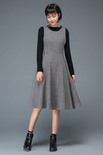 Load image into Gallery viewer, Sleeveless fit and flare winter wool dress C1191
