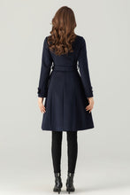 Load image into Gallery viewer, Womens Navy Blue Wool Coat C3699
