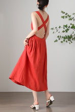 Load image into Gallery viewer, Summer Backless Orange Dress C3261
