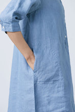 Load image into Gallery viewer, Blue Simple Linen dress C1670
