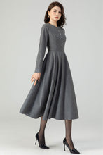 Load image into Gallery viewer, Grey Fit and Flare Dress C3613
