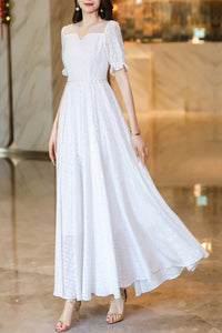 White new women's summer dress C4118
