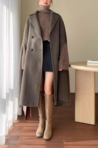 long cape coat women, winter warm outwear C3671