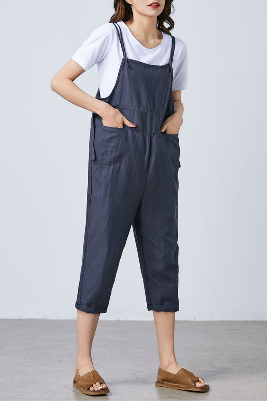 Women Casual Loose Linen Jumpsuits C1690