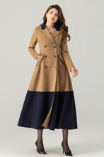 Load image into Gallery viewer, Womens Double Breasted Wool Coat C3695

