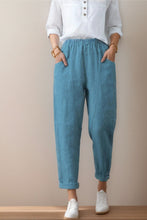 Load image into Gallery viewer, Casual Elastic Waist Cropped linen Pants C4305
