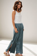 Load image into Gallery viewer, Women&#39;s Green Split Wide Leg Pants C292
