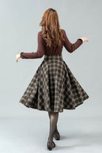 Load image into Gallery viewer, Plaid winter skater wool skirt women C4451
