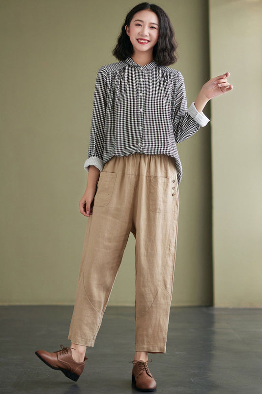 Womens Summer Casual Linen Pants C2431