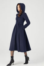 Load image into Gallery viewer, Navy Blue Wool Coat Dress C3681
