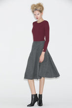 Load image into Gallery viewer, A line winter wool skirt women C705
