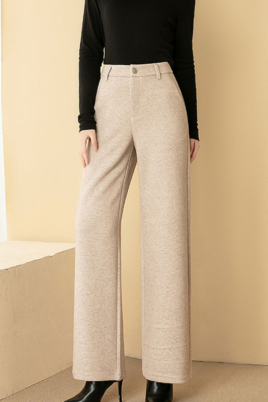 Wide leg winter long wool pants c5074