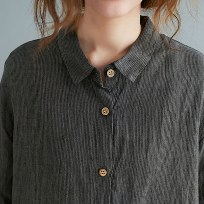 Button Down Long Sleeve linen Shirt C2119