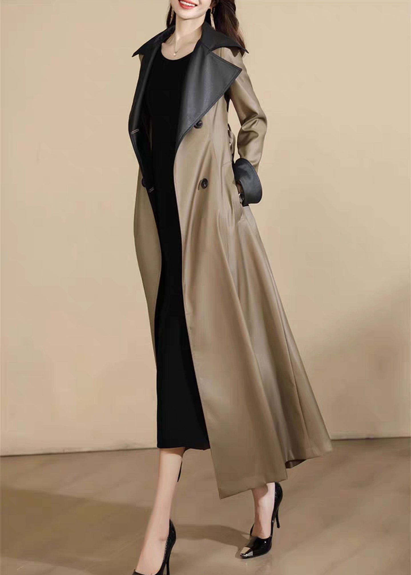 Trech Coat Women, Double Breasted Coat C3605