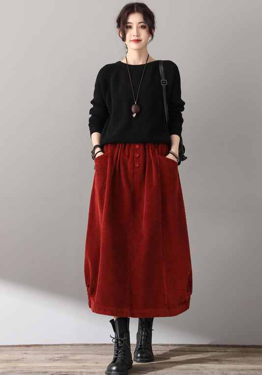 Autumn winter Corduroy Skirt, Plus size skirt C1813