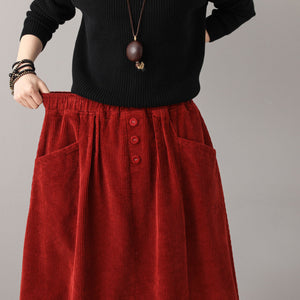 Autumn winter Corduroy Skirt, Plus size skirt C1813