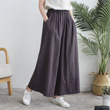 Load image into Gallery viewer, Gray Palazzo Linen Pants C1916,Size S/M #CK2100113
