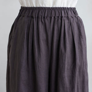 Gray Palazzo Linen Pants C1916,Size S/M #CK2100113
