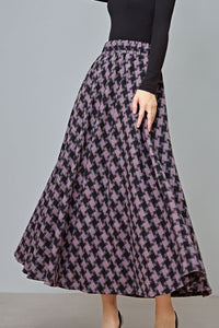 a line long wool skirt with elastic waist C3722