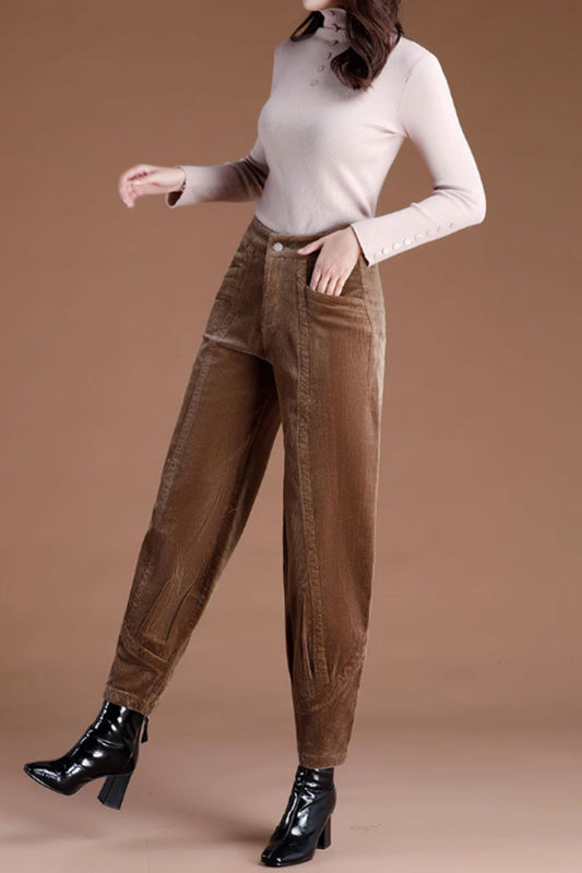 winter corduroy long pants women C3791