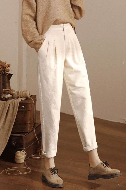 winter corduroy long pants women C3792