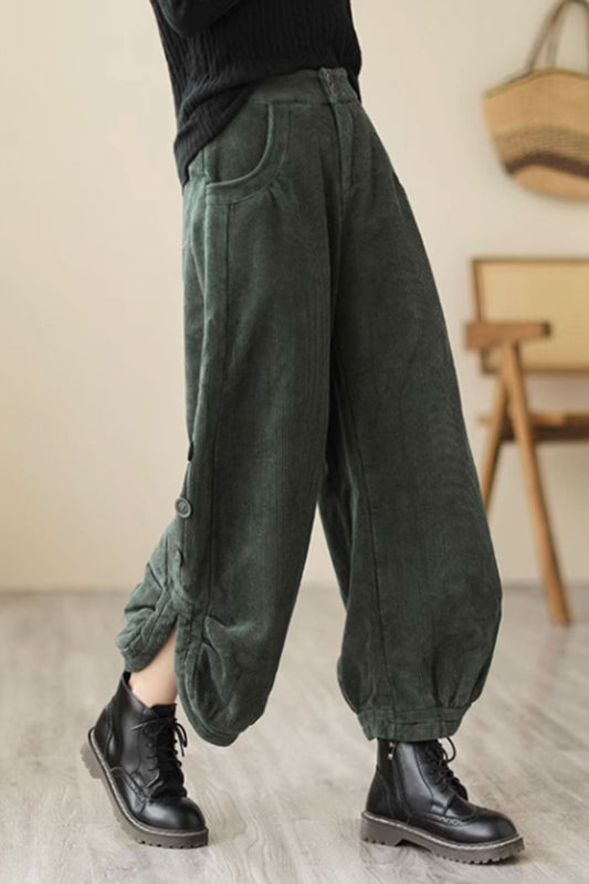 wide leg winter corduroy pants C3800