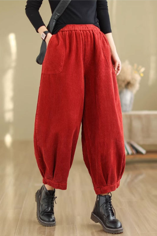 loose fitting corduroy pants for women C3815