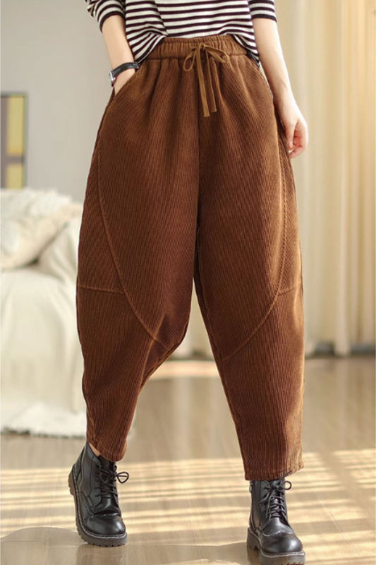 Winter casual corduroy loose fitting pants C3819