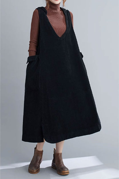 Loose fitting corduroy dress for women C3821