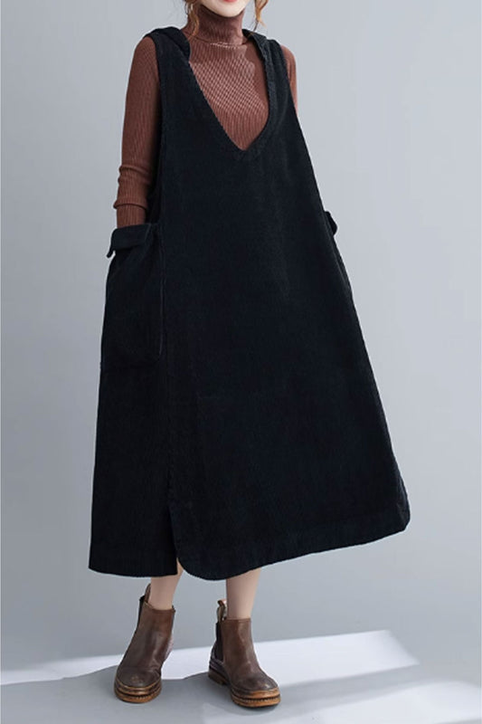 Loose fitting corduroy dress for women C3821