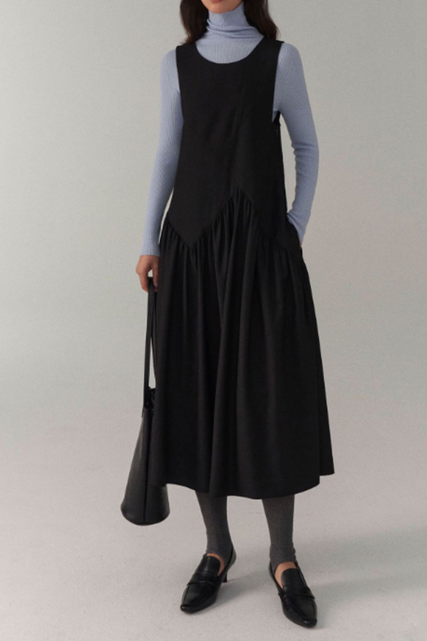 irregular womens sleeves wool dress  C3828