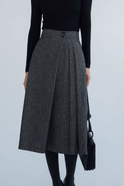 asymmetrical winter wool skirt women  C3830