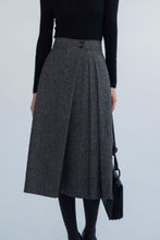 Load image into Gallery viewer, asymmetrical winter wool skirt women  C3830
