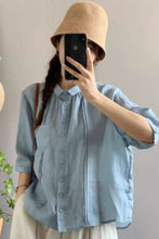 Load image into Gallery viewer, short sleeves summer linen shirt top C3845
