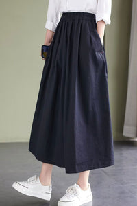 A-line Long oversize linen skirt c3877