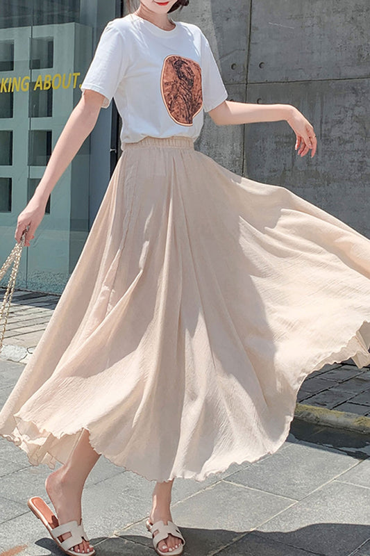 Long elasticated waist tulle skirt women c3883