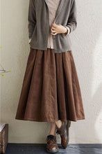 Load image into Gallery viewer, A line swing corduroy spring skirt C3902
