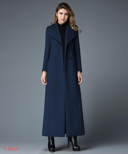 Double breasted wool maxi coat C4401