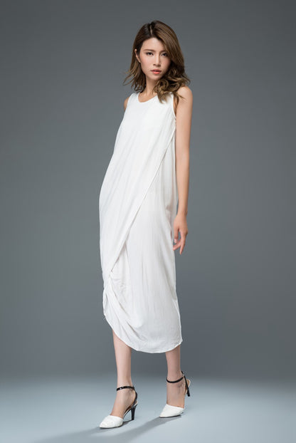 Irregular loose fitting summer vacation dress c906