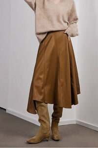 High waist winter PU skirt women C3520